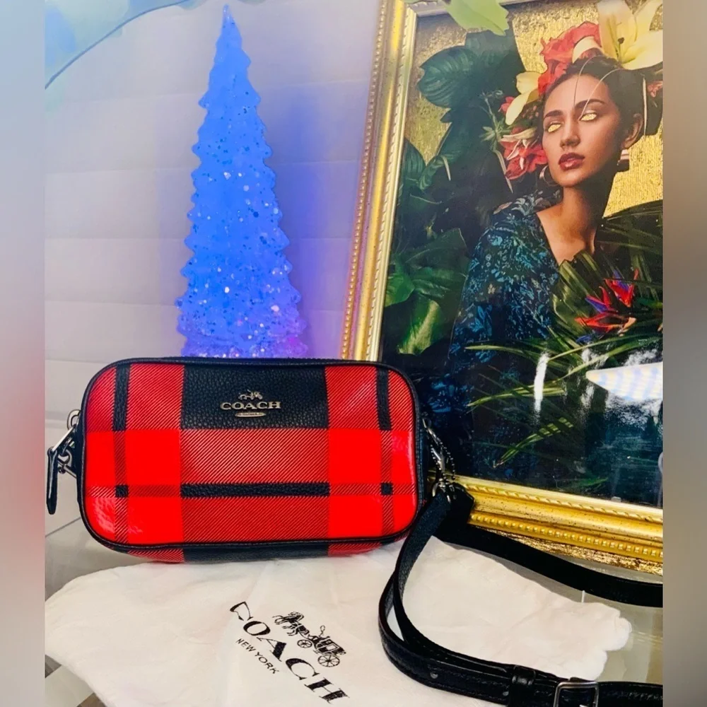 Coach Jamie Camera Bag w/Tartan Paid & Coach Dust Bag